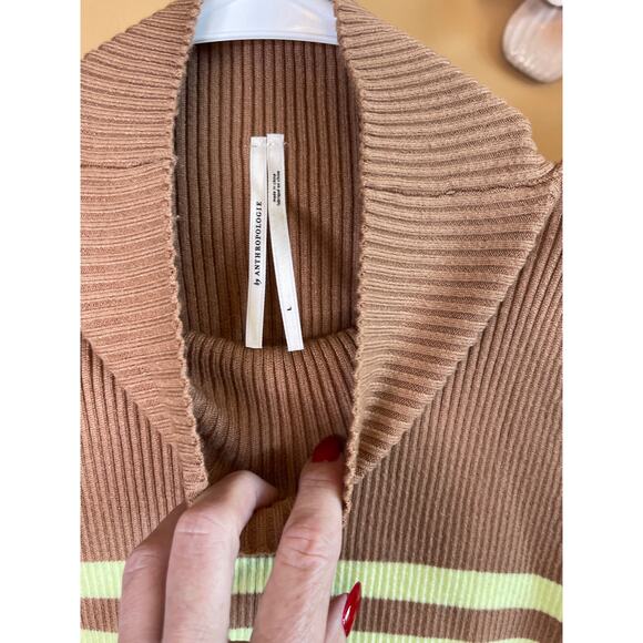 Anthropologie Brown and Yellow Striped Maxi Dress - Picture 5 of 8